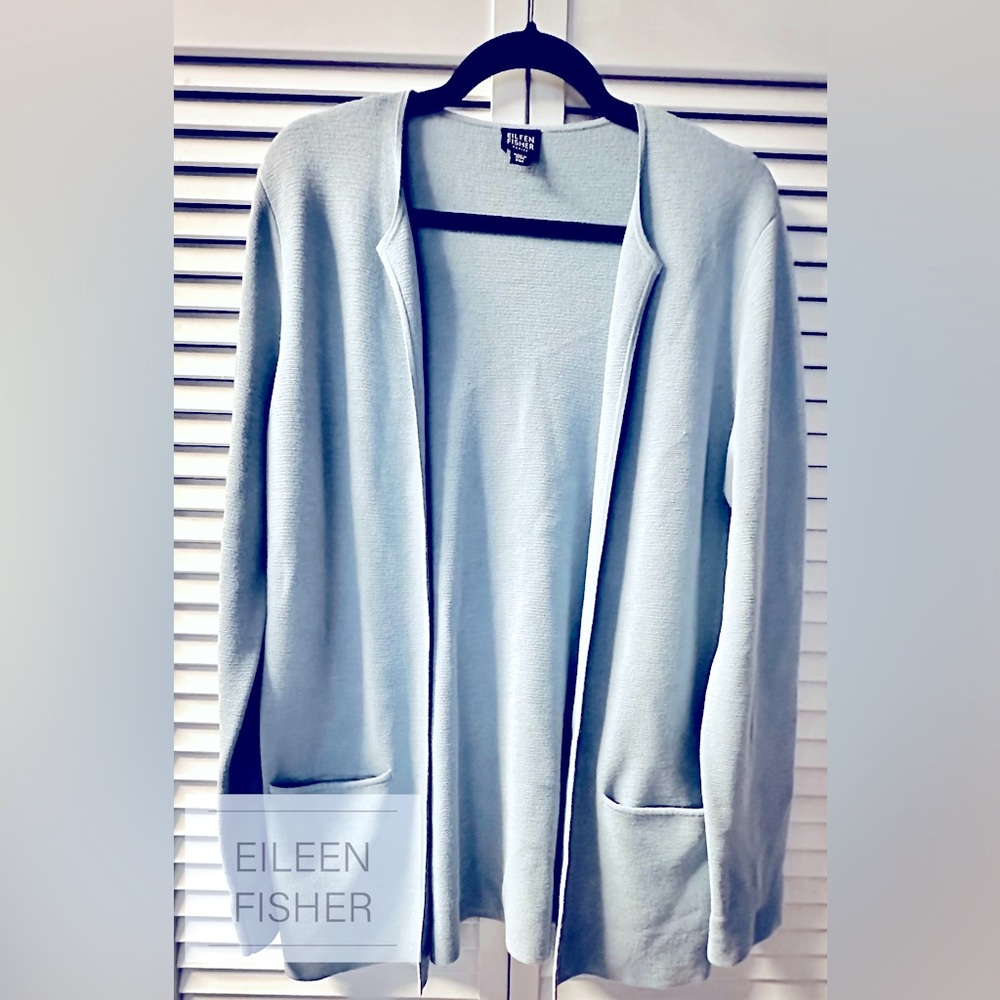 EILEEN FISHER Open Front Cardigan Size Petite Medium